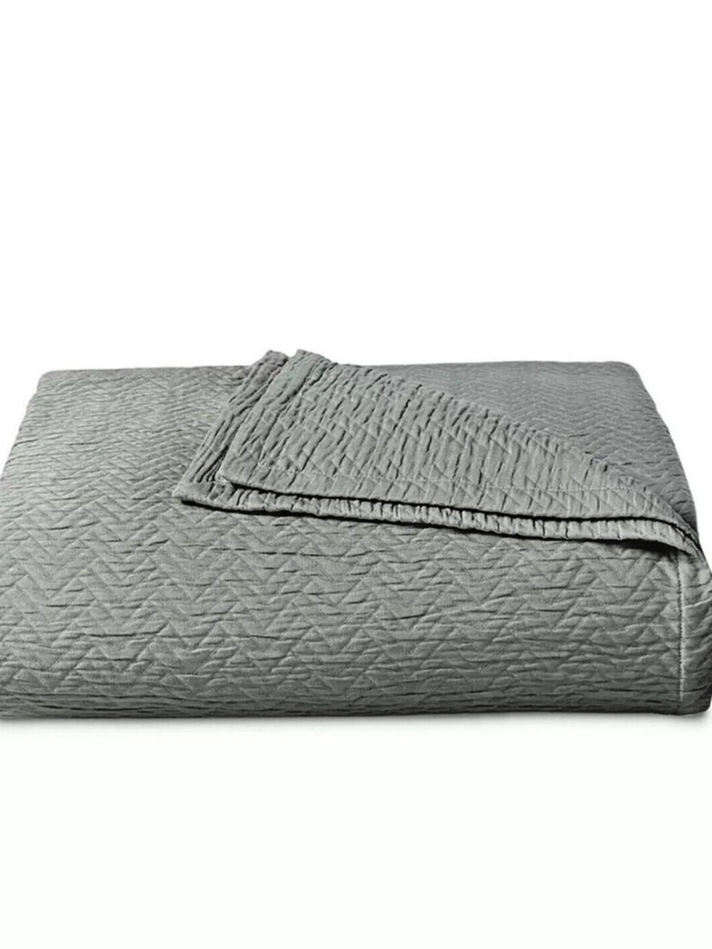 Ralph Lauren Kaia Matelassé Coverlet Bedspread Blanket Chevron Queen Grey